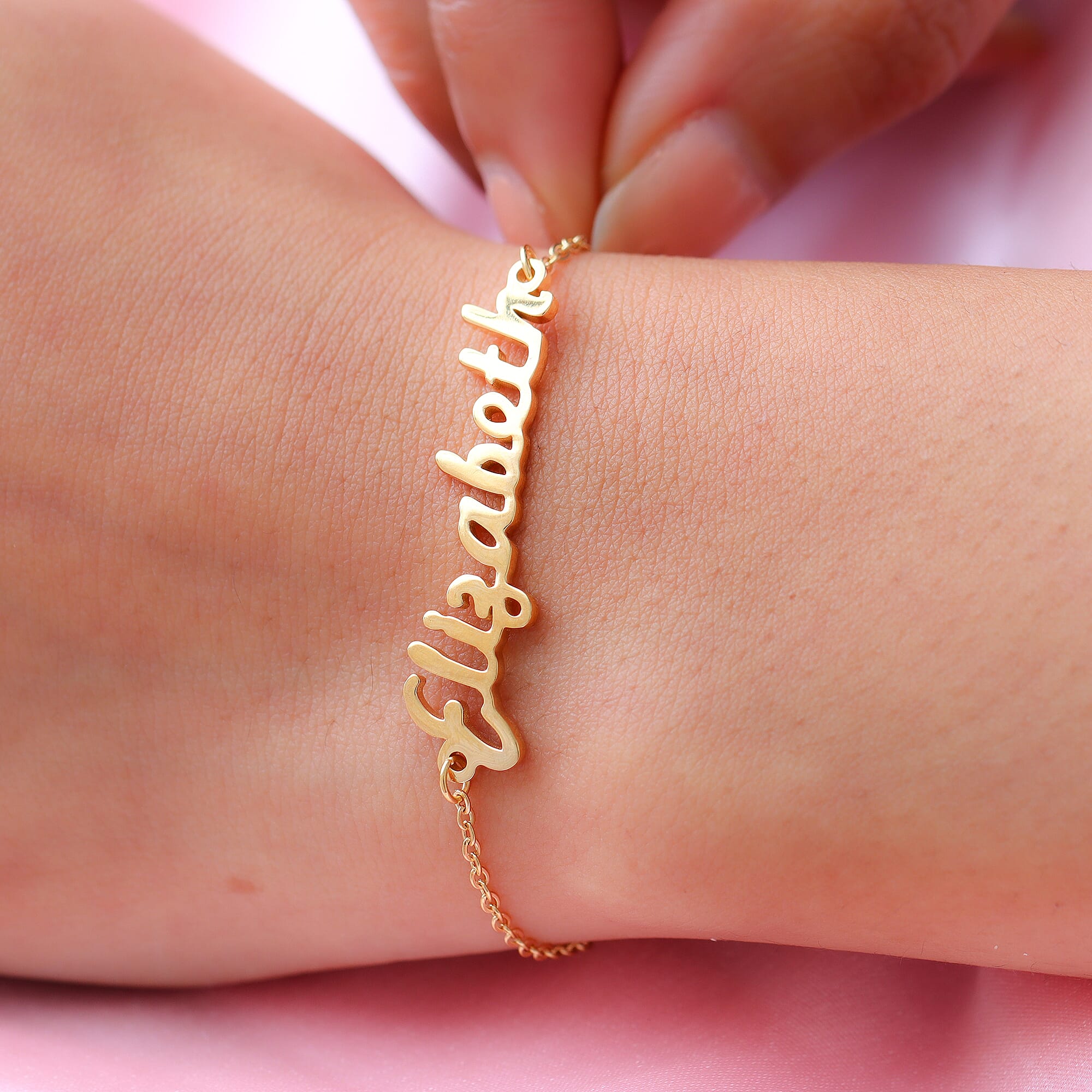 Personalised Name Bracelet in Brass,Font- Freehand521 BT, Size- 6.5-1"