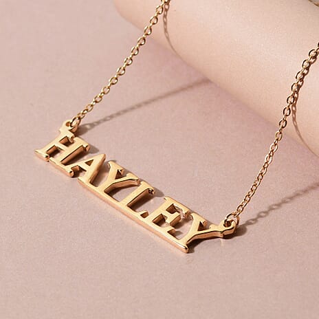 Personalised Name Necklace in Brass Font- Times New Roman, Size- 18-2"