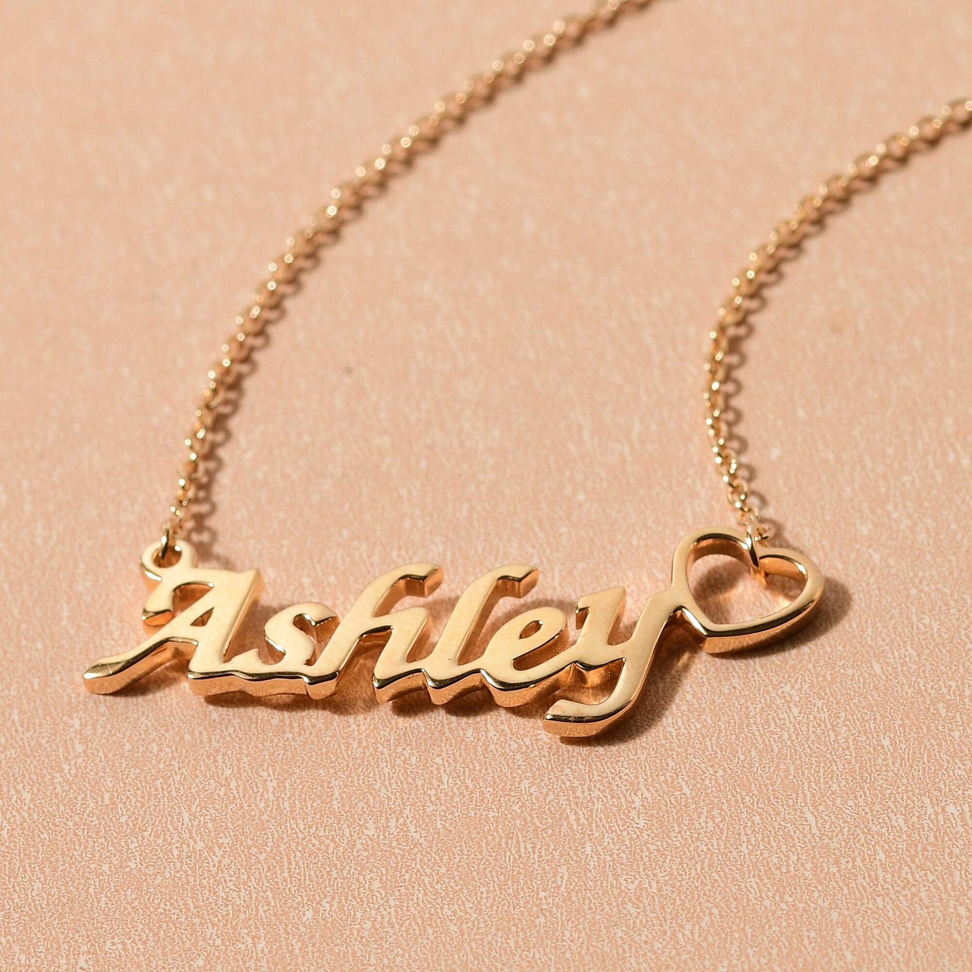 Personalised Heart Name Necklae in Silver,Font- ITC Zapf Chancery, Size 20"