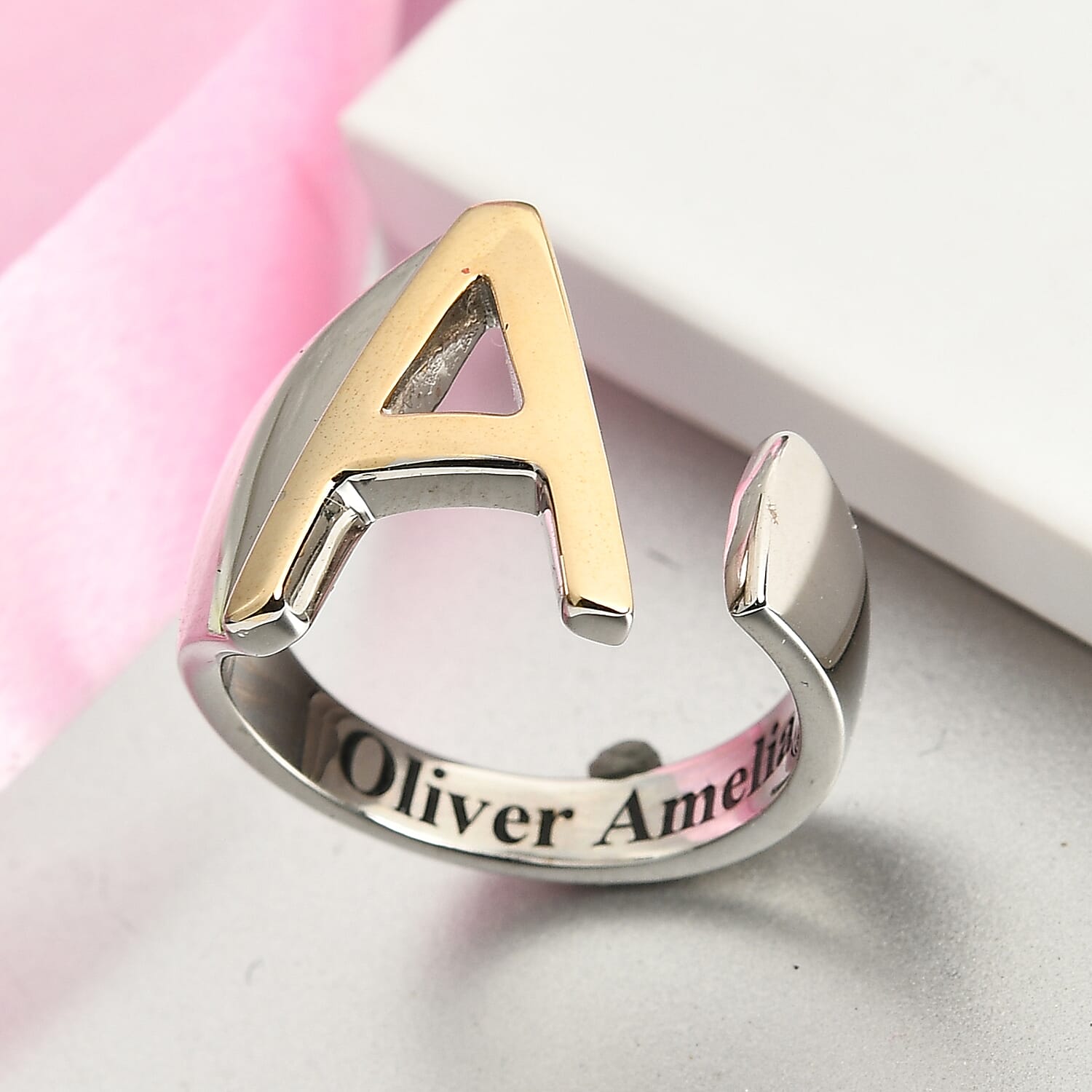 Personalised Engravable Initial A Ring