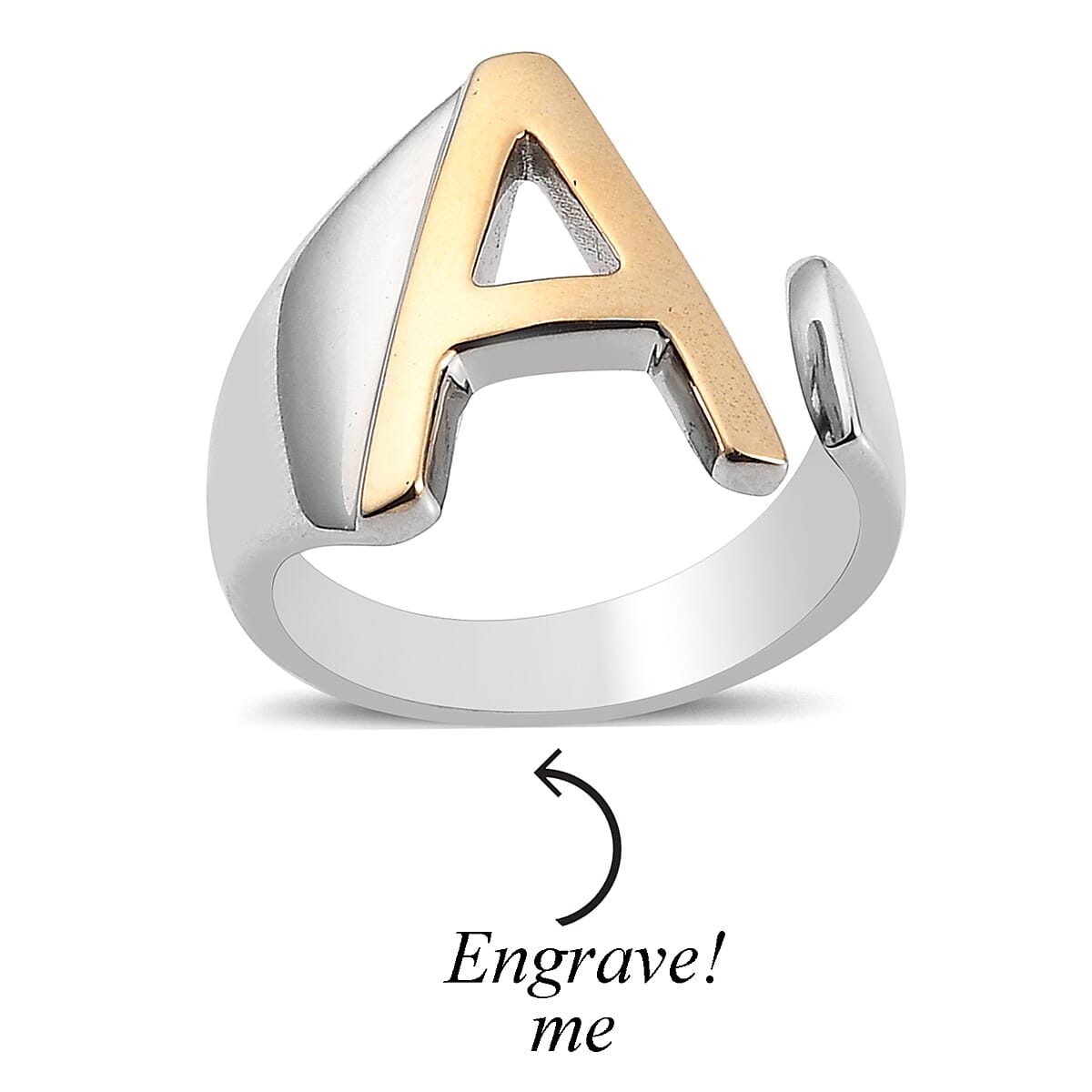Personalised Engravable Initial A Ring