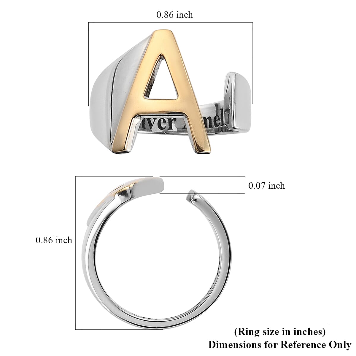 Personalised Engravable Initial A Ring