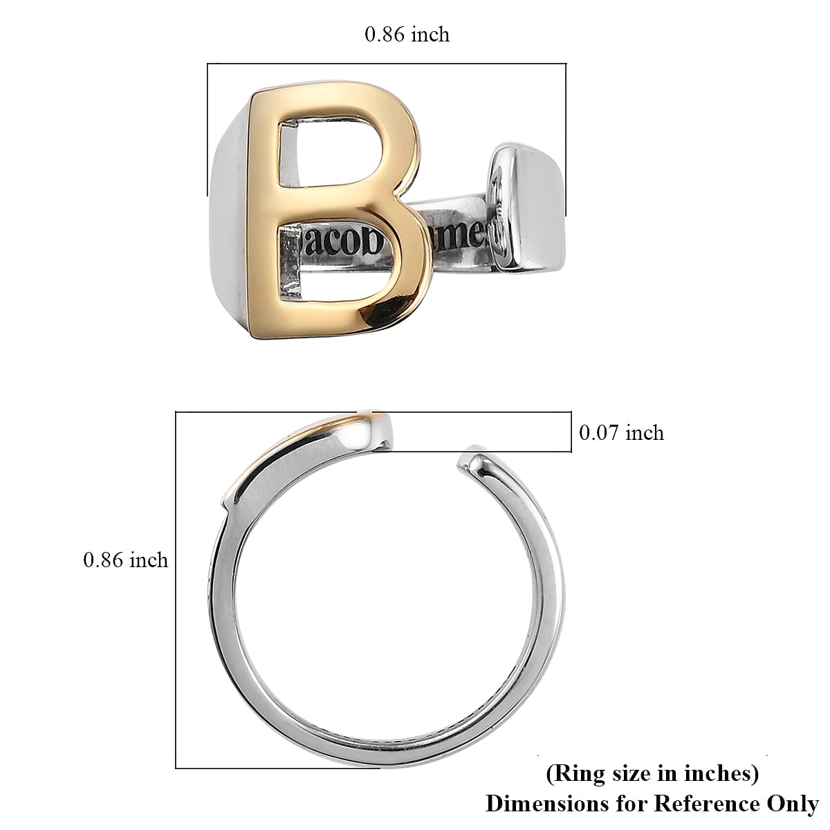 Personalised Engravable Initial B RIng