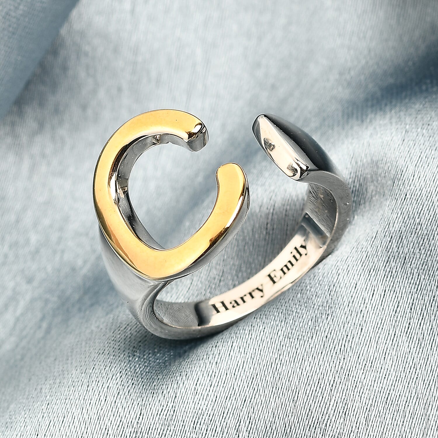 Personalised Engravable Initial C Ring