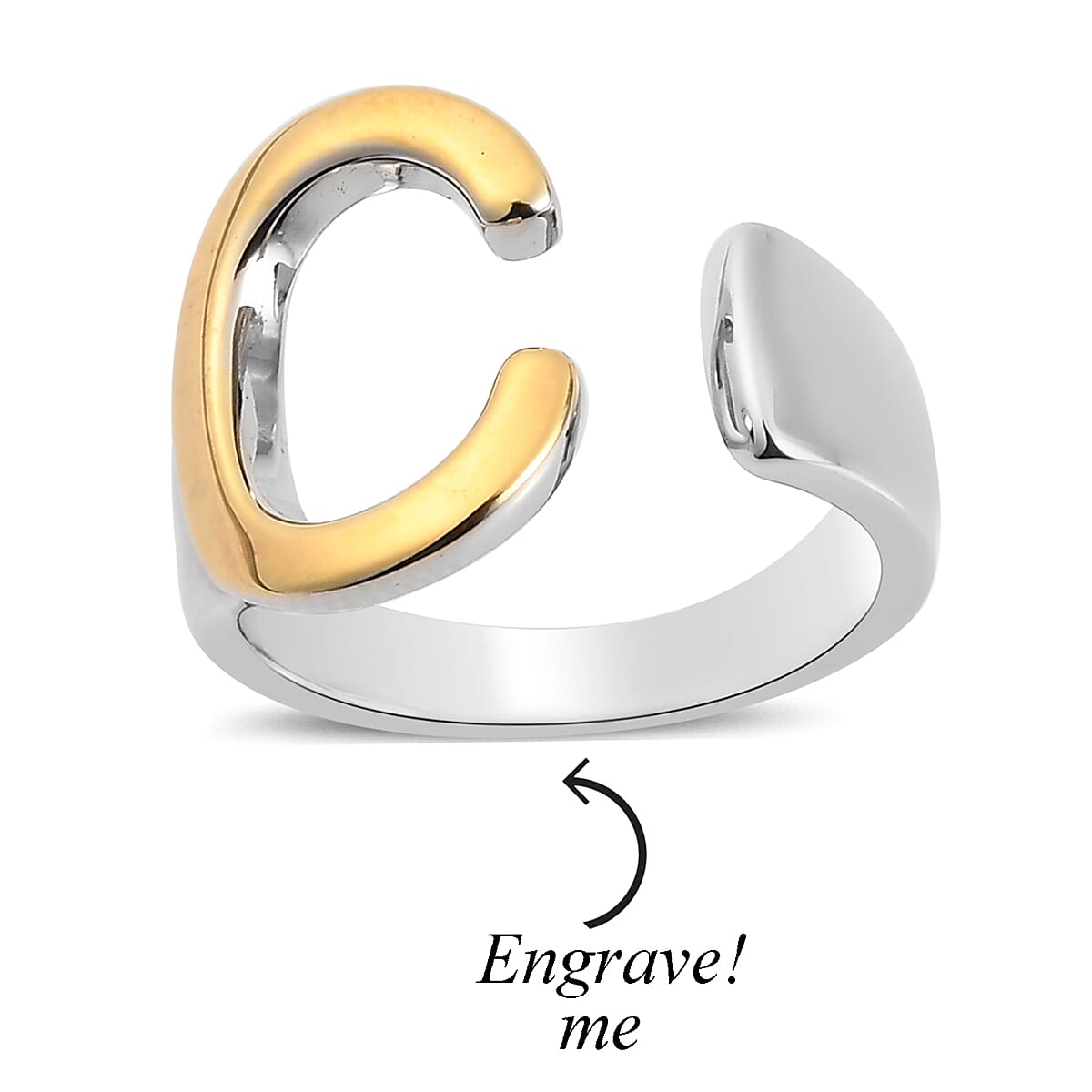 Personalised Engravable Initial C Ring