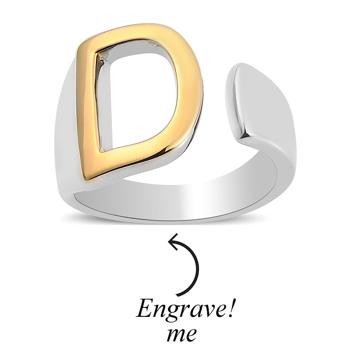 Personalised Engravable Initial D Ring