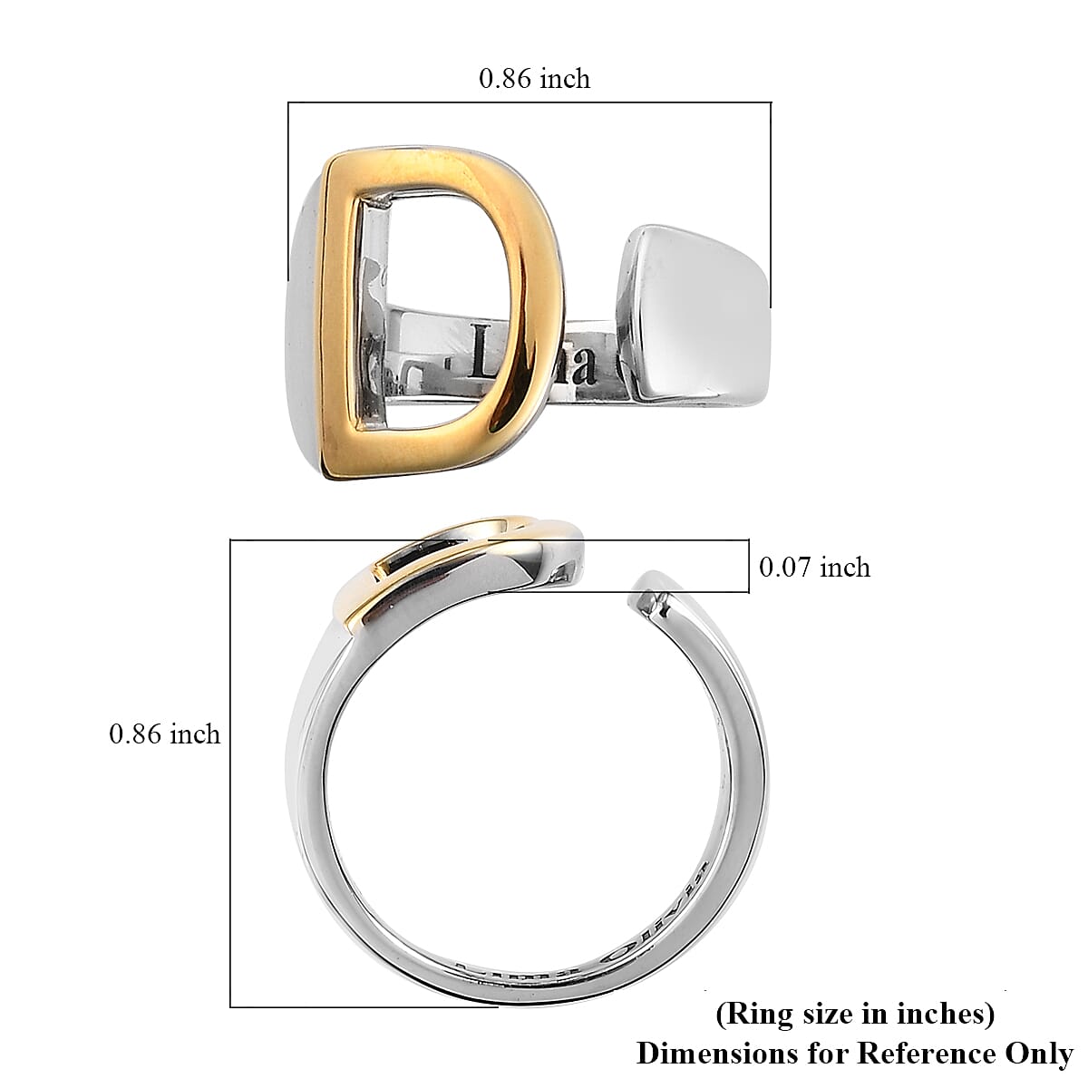 Personalised Engravable Initial D Ring