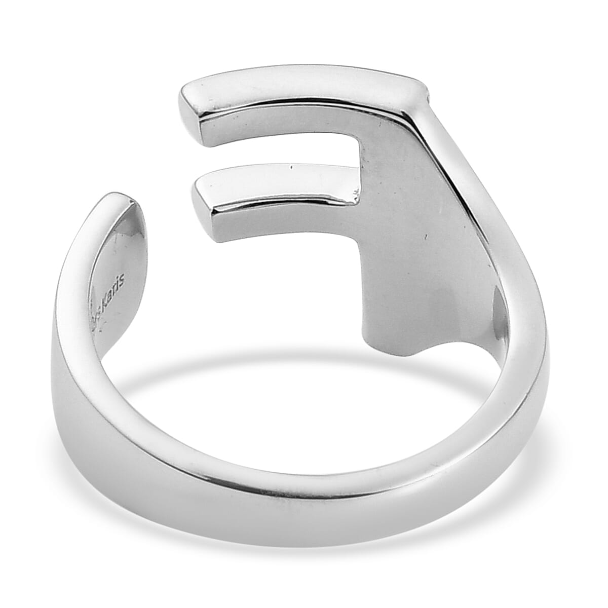Personalised Engravable Initial F Ring