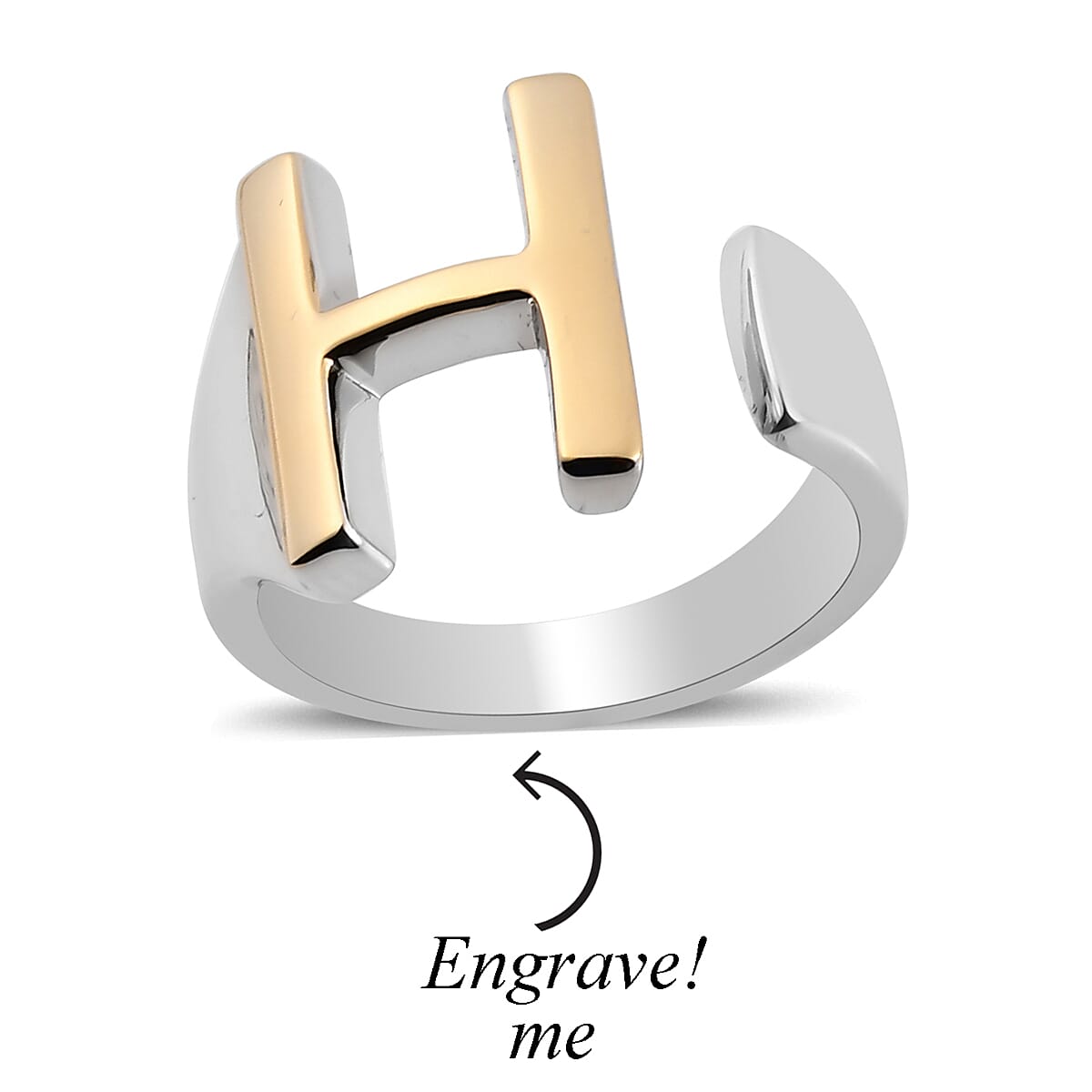 Personalised Engravable Initial H Ring