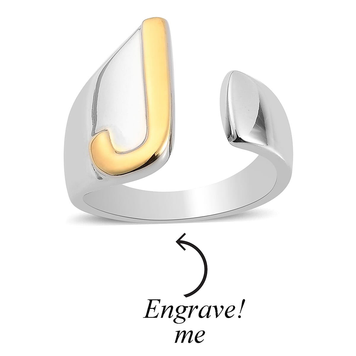 Personalised Engravable Initial J Ring