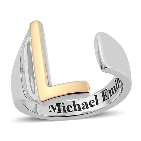 Personalised Engravable Initial L Ring
