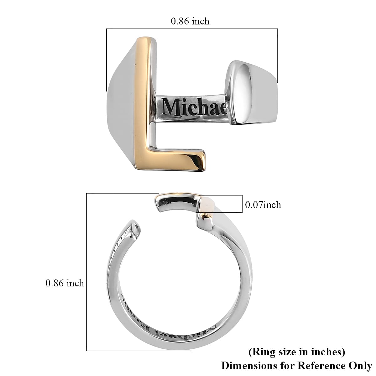 Personalised Engravable Initial L Ring