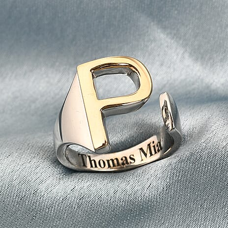Personalised Engravable Initial P RIng