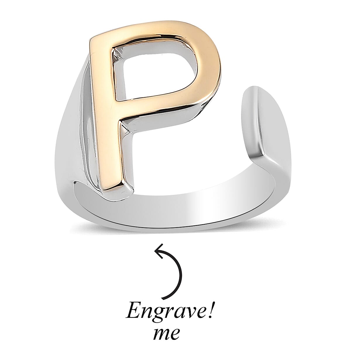 Personalised Engravable Initial P RIng