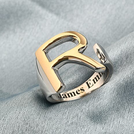 Personalised Engravable Initial R Ring