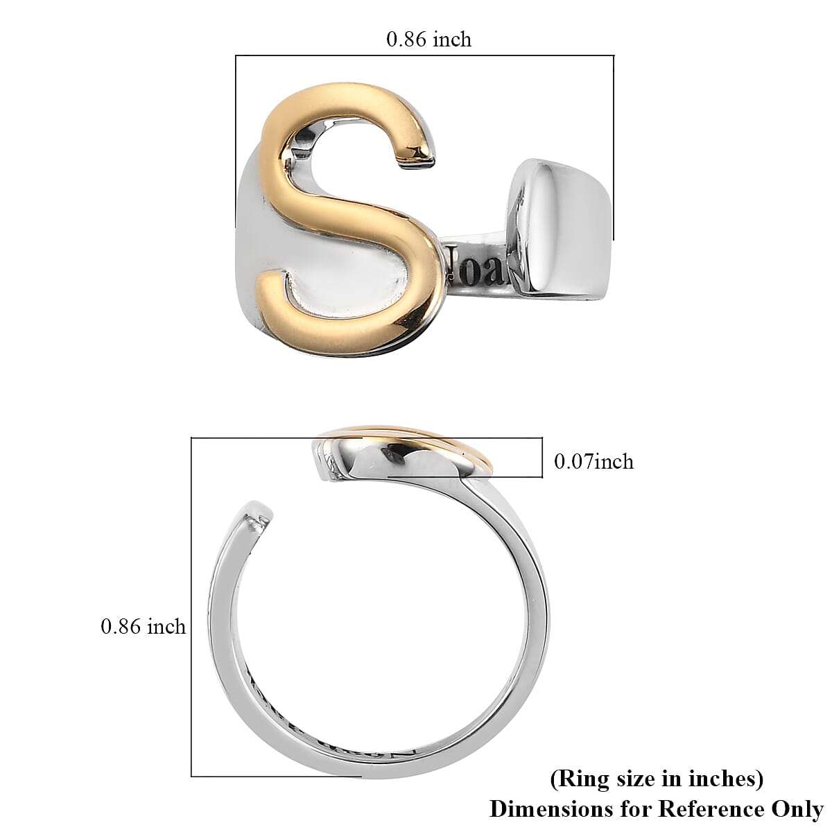 Personalised Engravable initial S Ring
