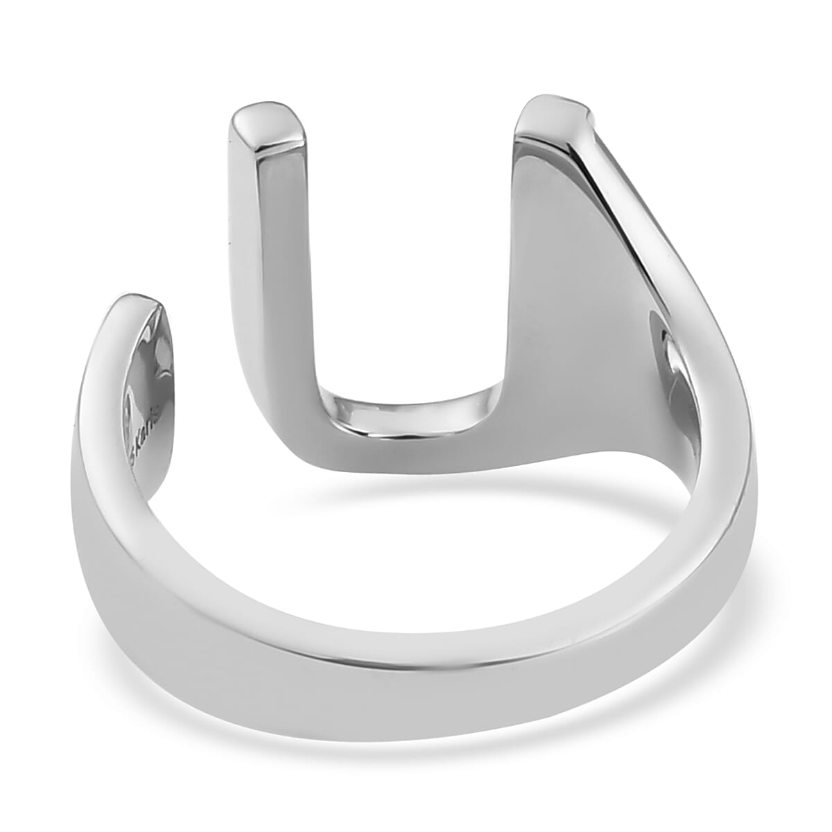 Personalised Engravable initial U Ring