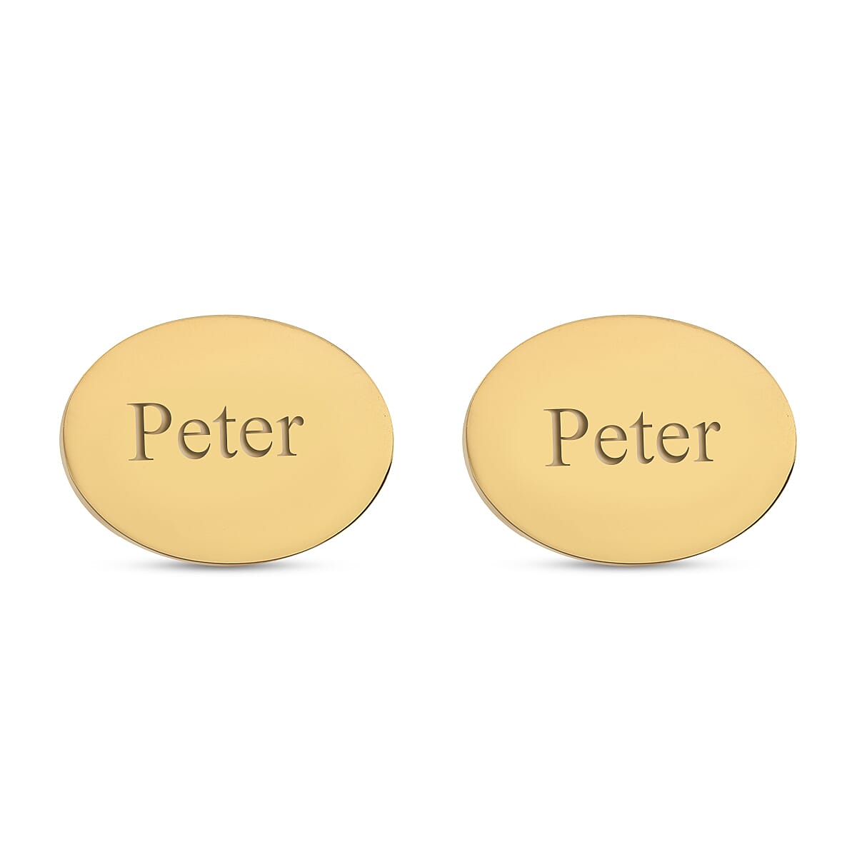 Personalised Engravable Oval Cufflinks in Stainless Steel