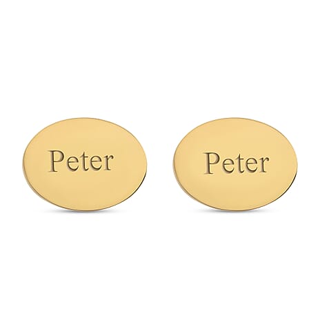 Personalised Engravable Oval Cufflinks in Stainless Steel