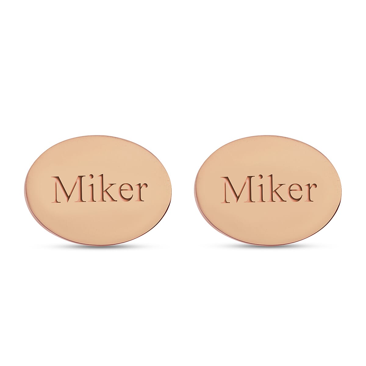 Personalised Engravable Oval Cufflinks in Stainless Steel
