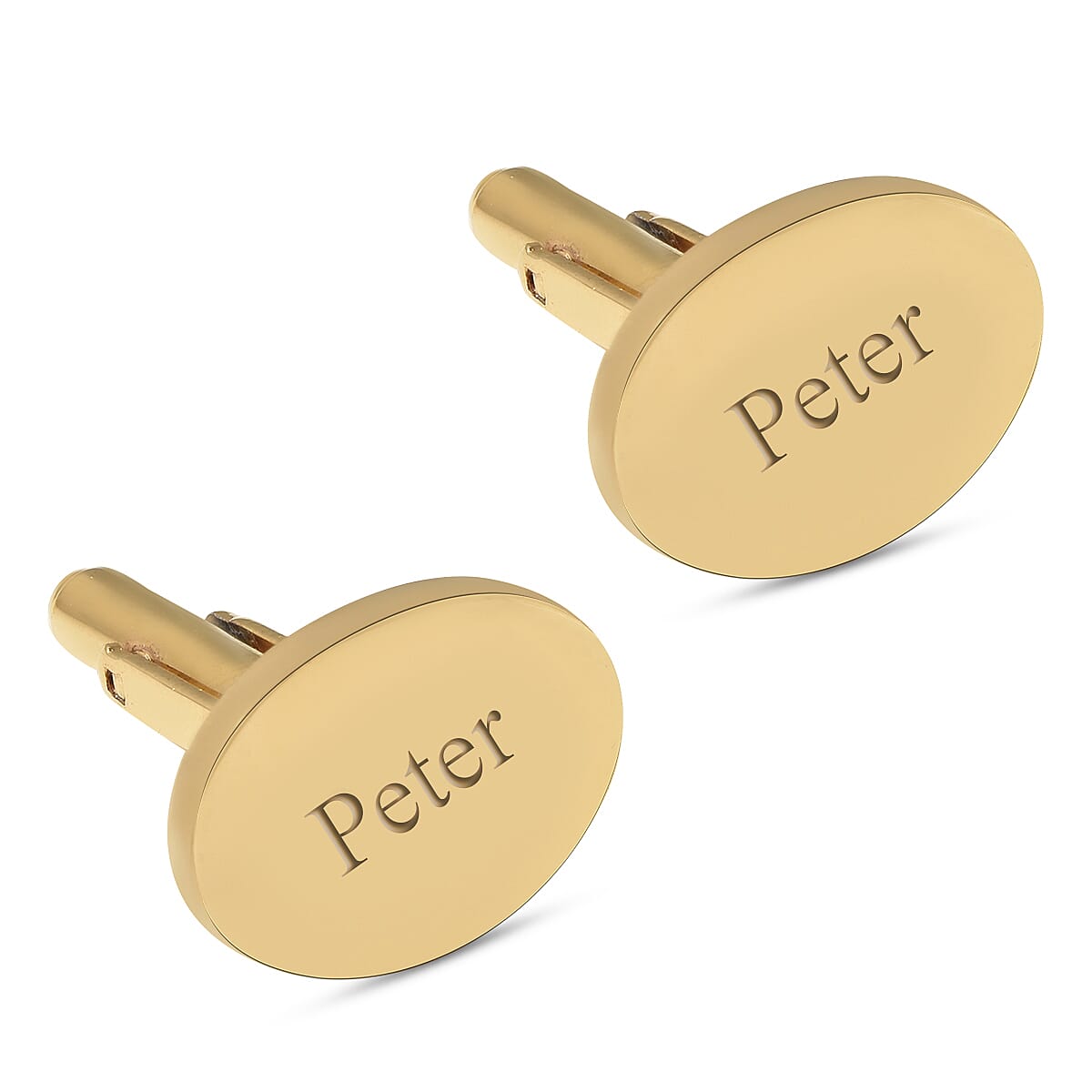 Personalised Engravable Oval Cufflinks in Stainless Steel