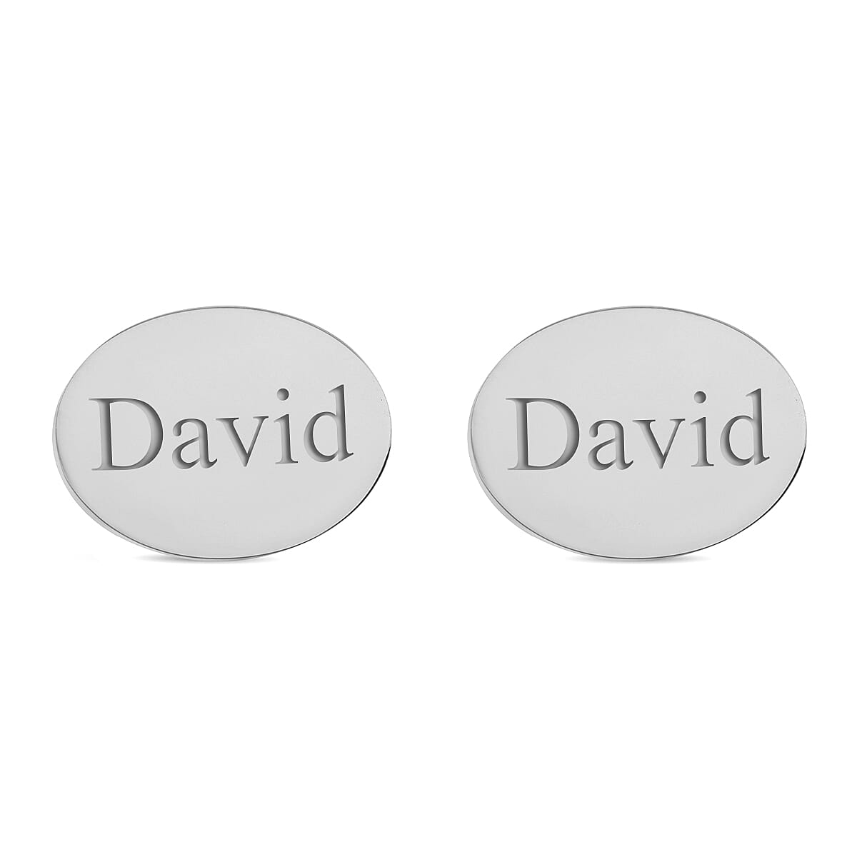 Personalised Engravable Oval Cufflinks in Stainless Steel