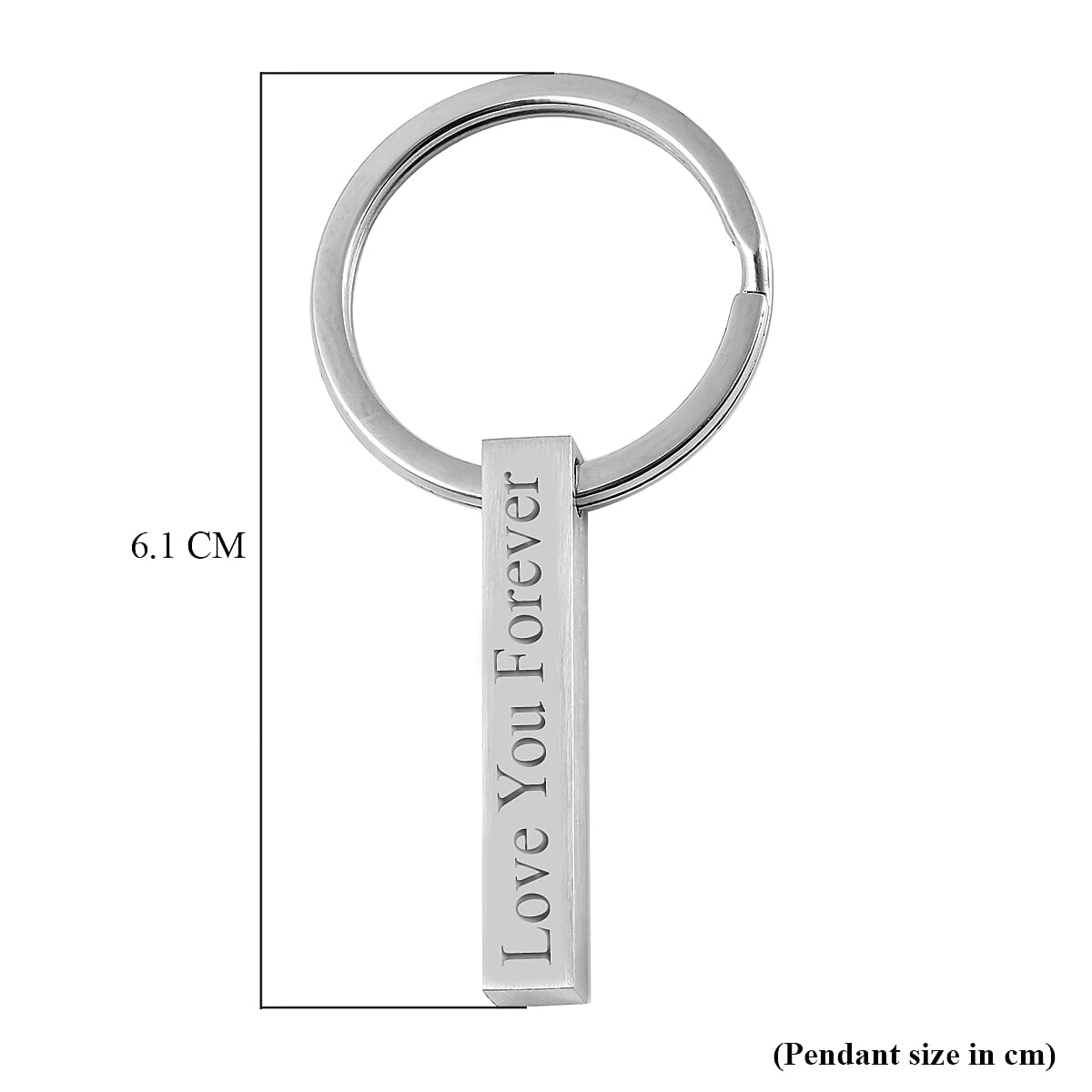 Personalised Engravable Bar Key Chain in Silver Tone