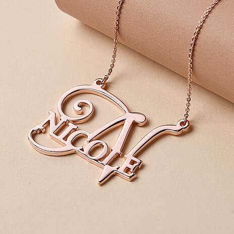 Personalised Alpha Name Necklace in Brass, Size 18-2 Inch