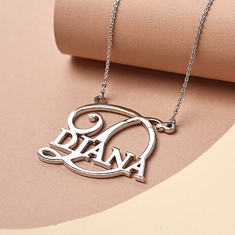 Personalised Alpha Name Necklace in Brass, Size 18-2 Inch