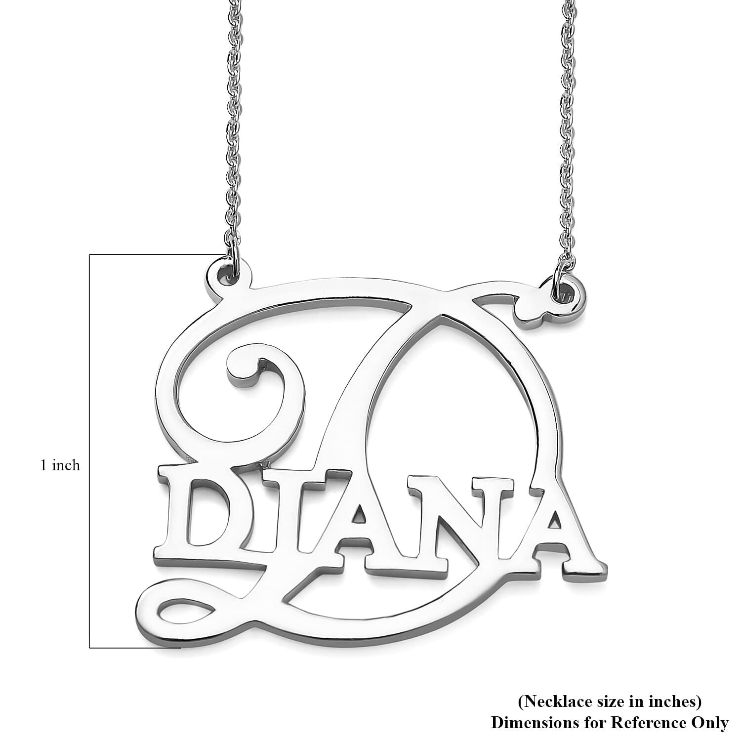 Personalised Alpha Name Necklace in Brass, Size 18-2 Inch