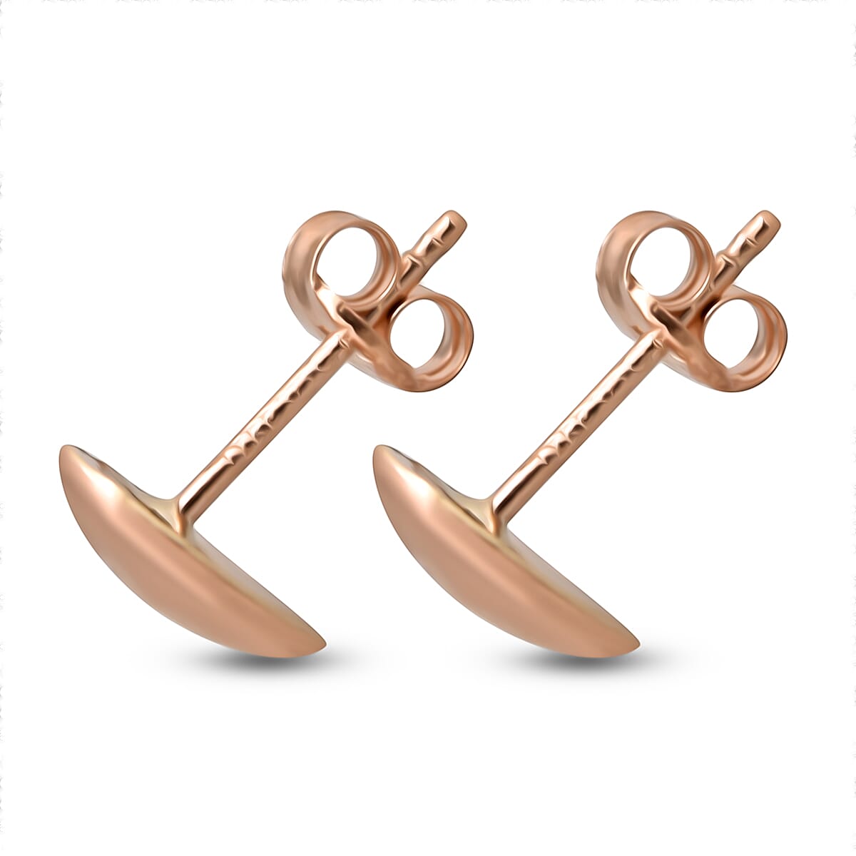 Personalised Engravable 9K Rose Gold Initial Heart Shape Stud Earrings (With Push Back)