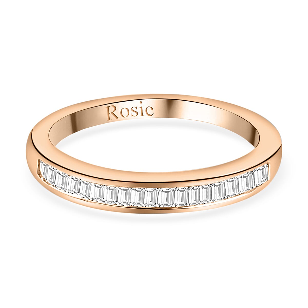 Personalised Engravable 0.50 Ct Diamond Half Eternity Band Ring in 9K Yellow Gold SGL Certified I2 I3 G-H