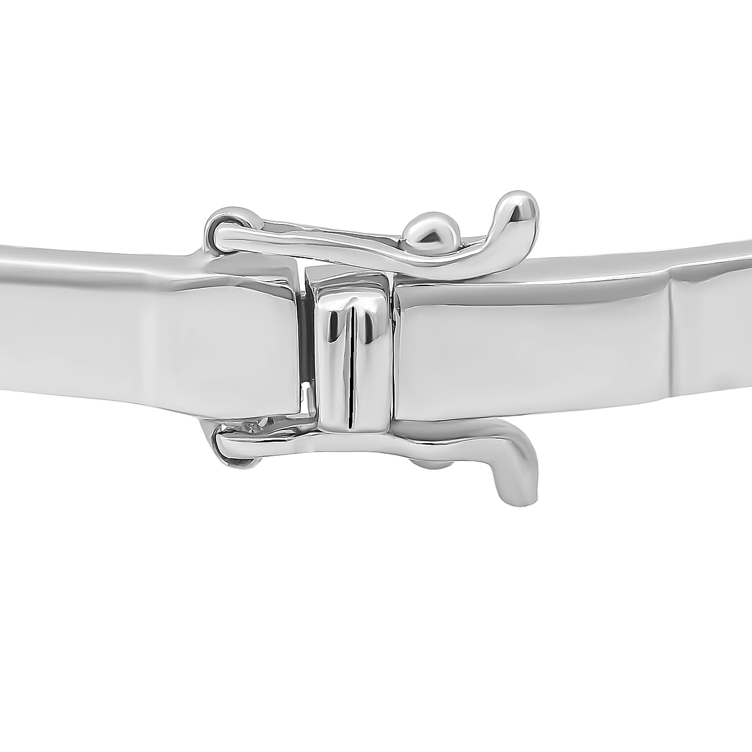 Personalised Engravable Moissanite Half Eternity Bangle Size 7.5 in Rhodium Plated Sterling Silver 4.00 Ct.