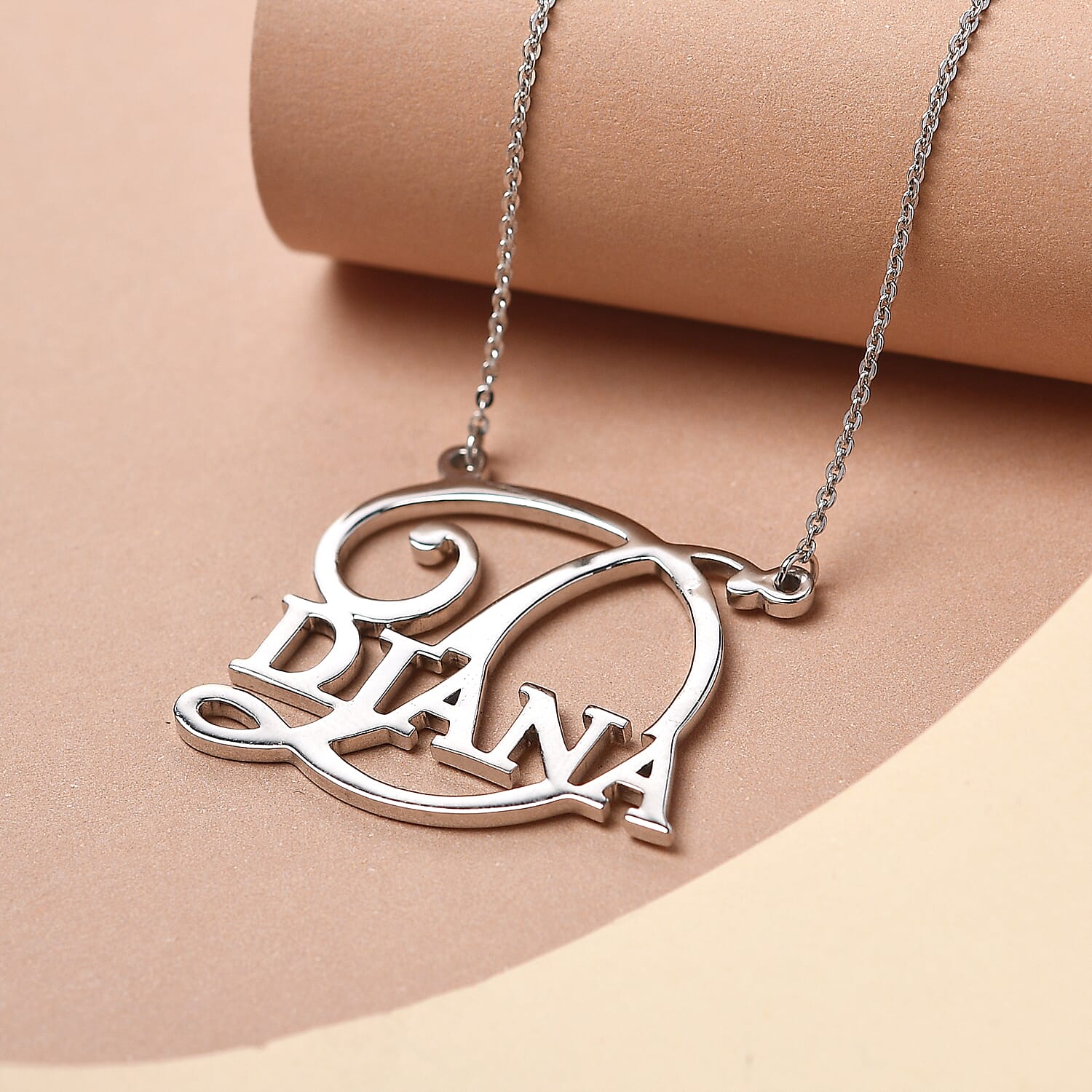 Personalised Alpha Name Necklace in Silver, Size 18-2 Inch
