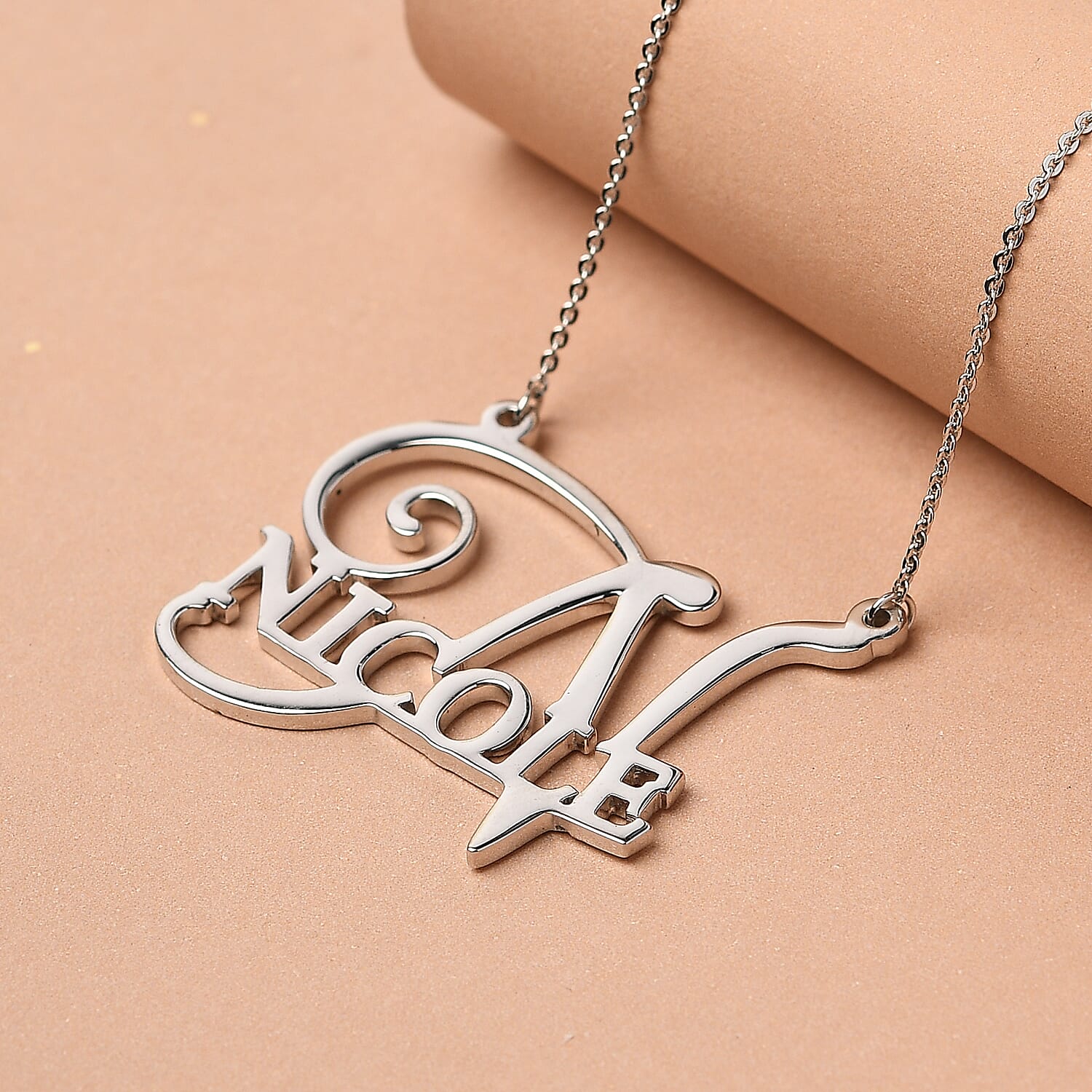 Personalised Alpha Name Necklace in Silver, Size 18-2 Inch
