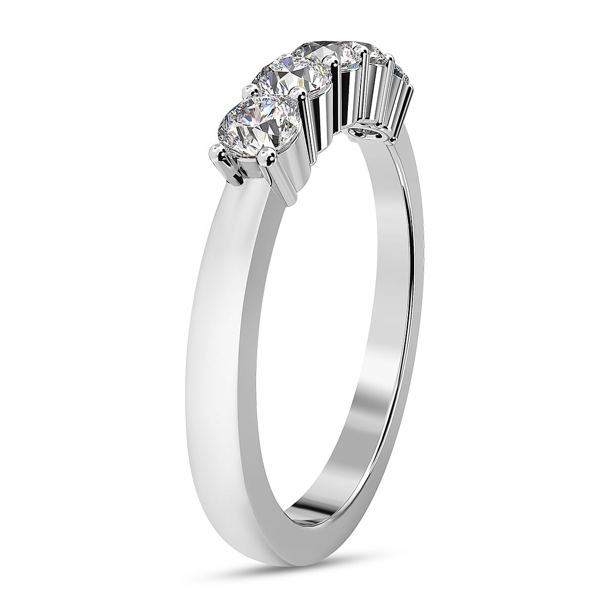 Personalised Engravable RHAPSODY 950 Platinum Five Stone Band Ring with IGI Certified VS EF Diamond 0.5 Ct.