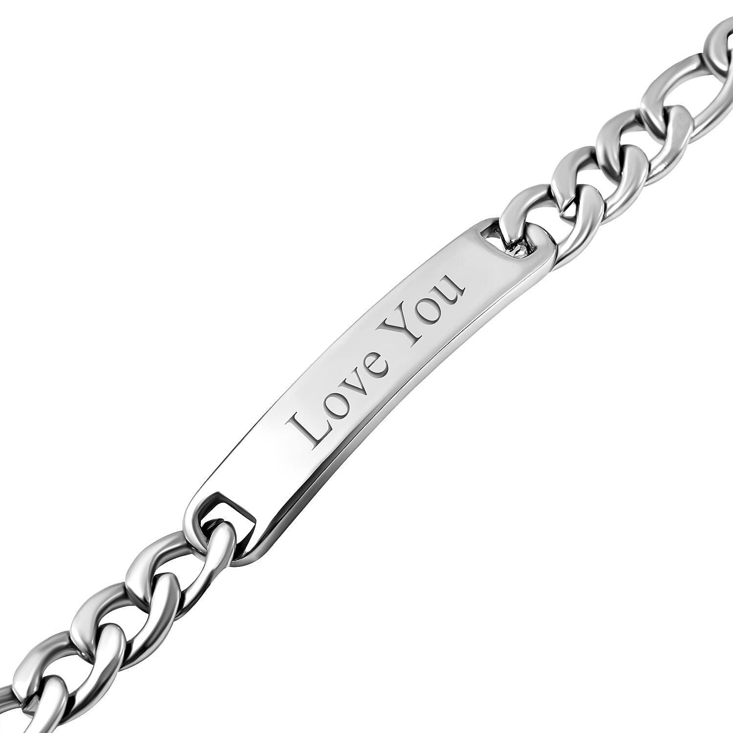 Personalised Engravable Bar Bracelet With Lobster Clasp in Stainless Steel Personalised Engravable Bar Bracelet With Lobster Clasp in Stainless Steel