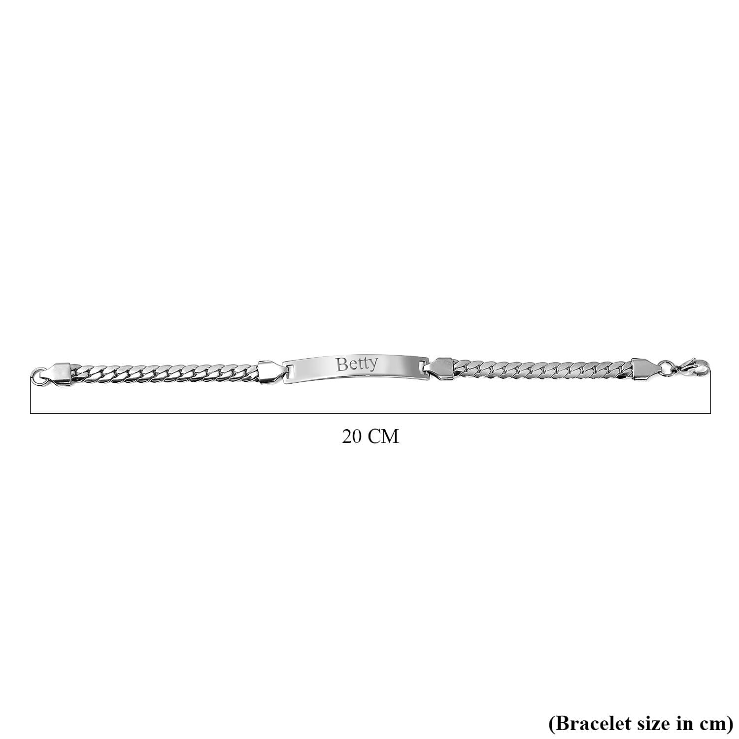 Personalised Engravable Bar Bracelet With Lobster Clasp in Stainless Steel