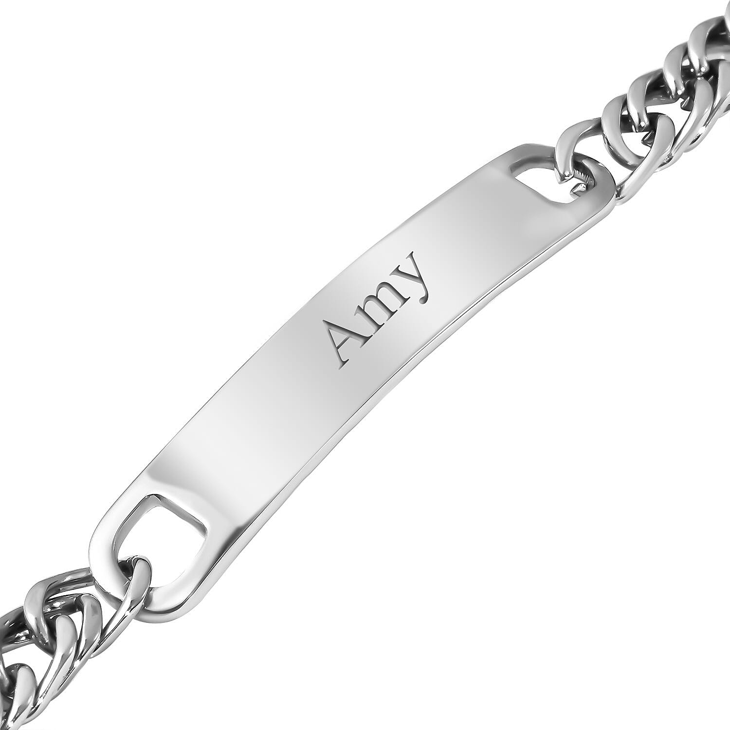 Personalised Engravable Bracelet With Lobster Clasp in Stainless Steel