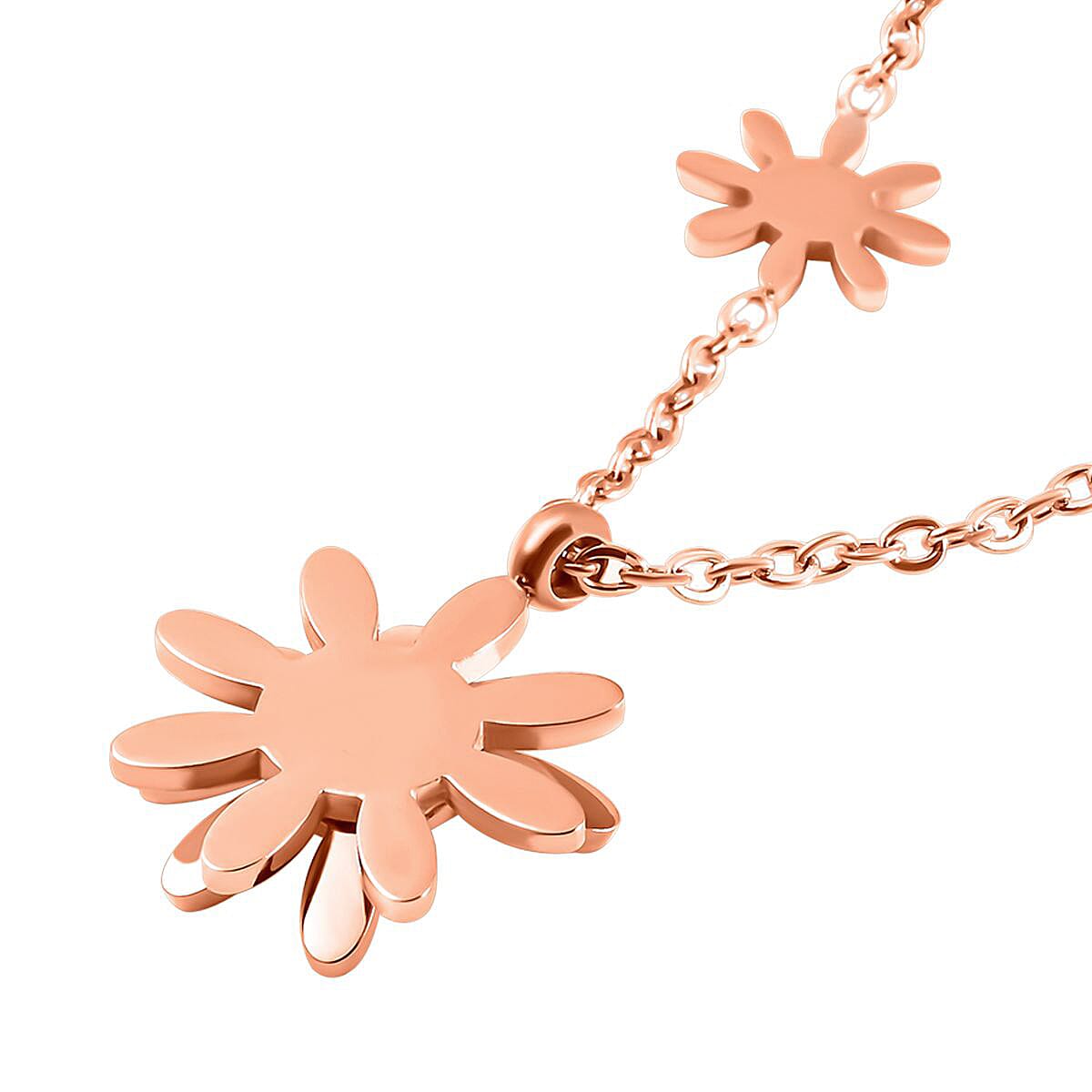 Personalised Engravable White Austrian Crystal Enamelled Floral Initial Necklace Size 16"