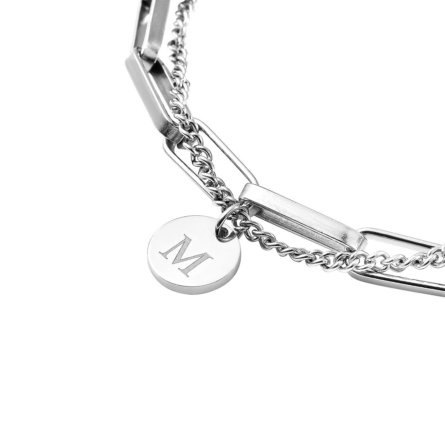 Personalised Engravable Paperclip Bracelet (Size - 6) in Stainless Steel