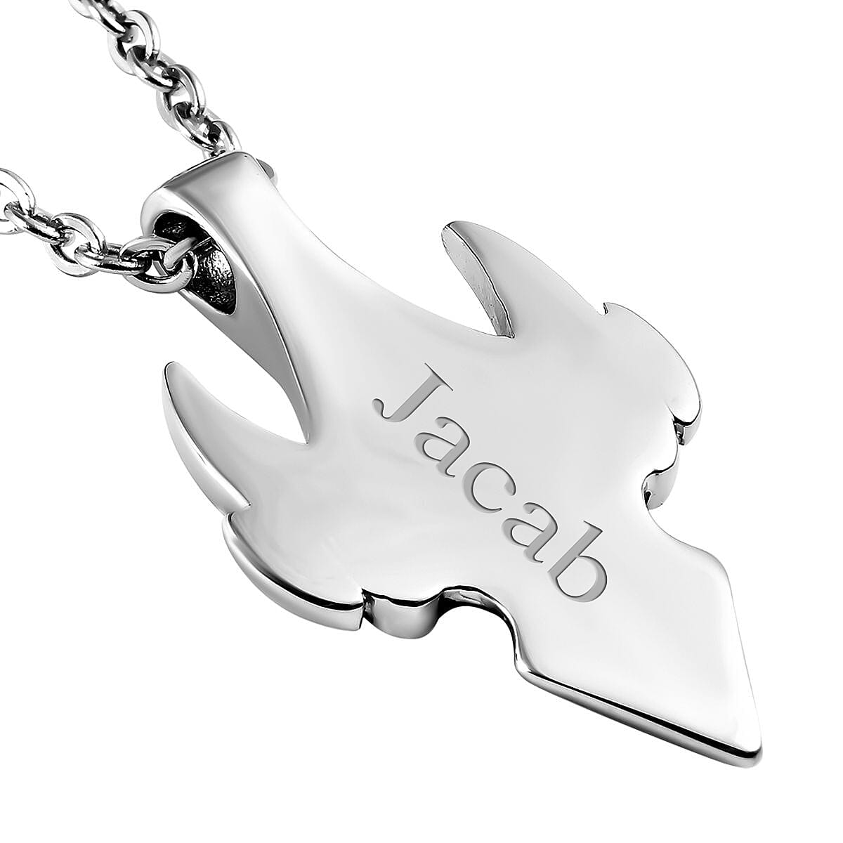 Personalised Engravable Enamelled Tauren Arrow Necklace (Size 19.50/21.50) in Stainless Steel