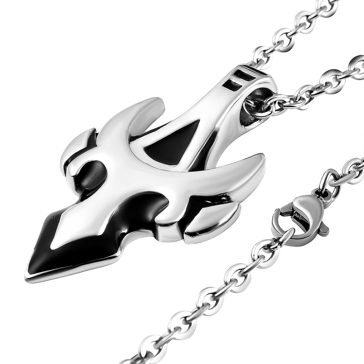 Personalised Engravable Enamelled Tauren Arrow Necklace (Size 19.50/21.50) in Stainless Steel
