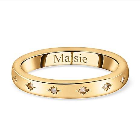 Personalised Engravable Diamond Band Ring in Sterling Silver