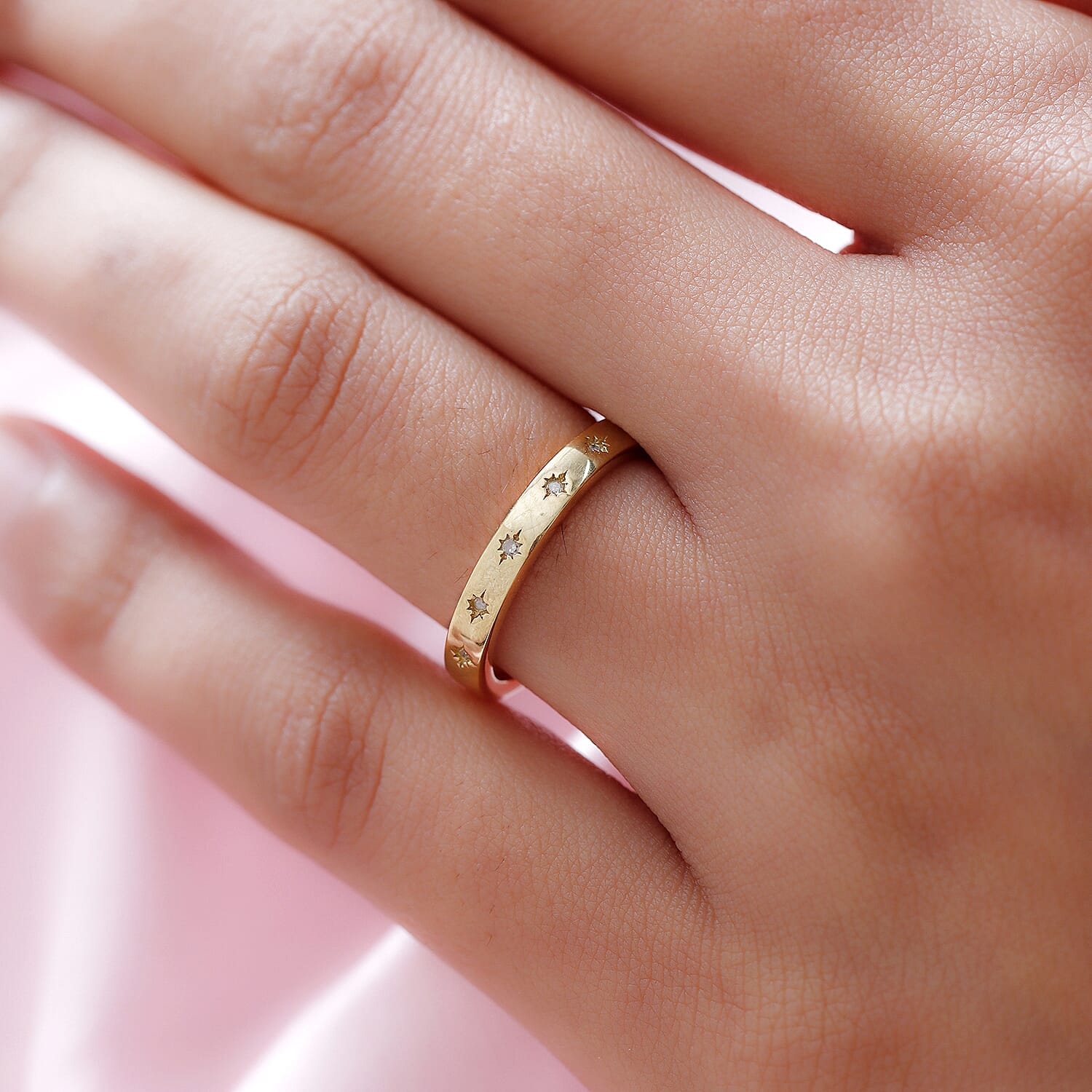 Personalised Engravable Diamond Band Ring in Sterling Silver