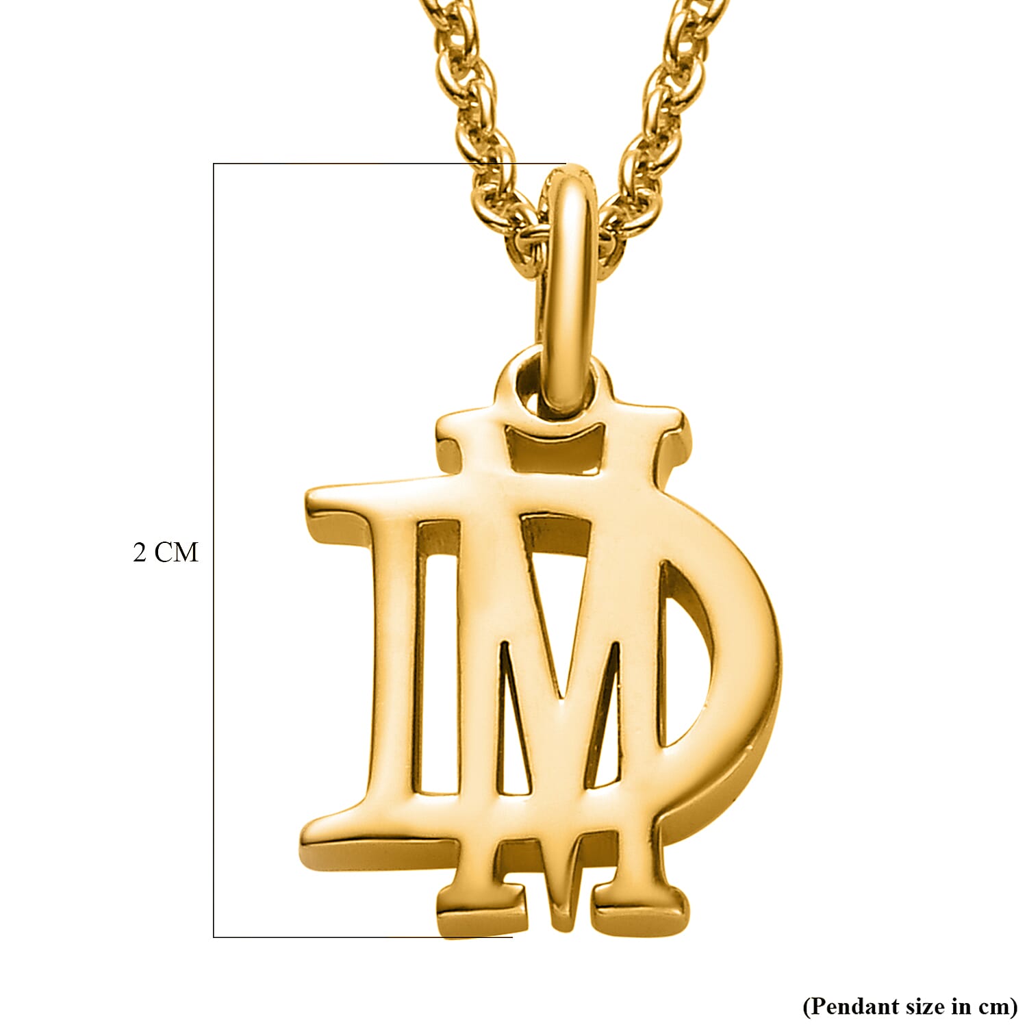 Personalised Overlap Two Initial Necklace in Silver, Size 18-2 Inch