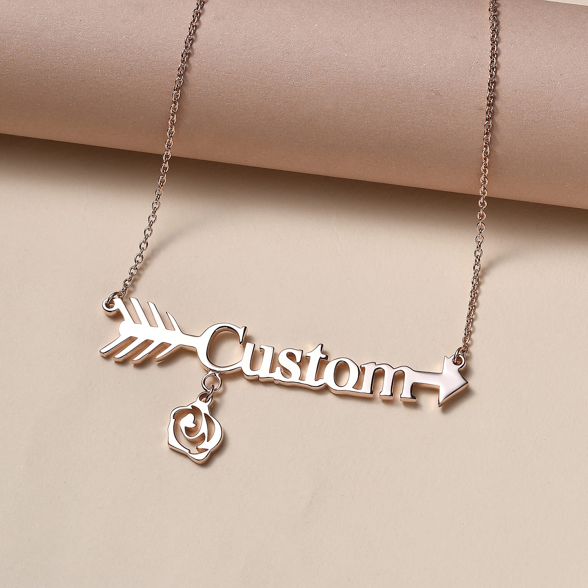 Personalised Arrow Name Necklace in Silver, Size 18-2 Inch