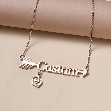 Personalised Arrow Name Necklace in Silver, Size 18-2 Inch