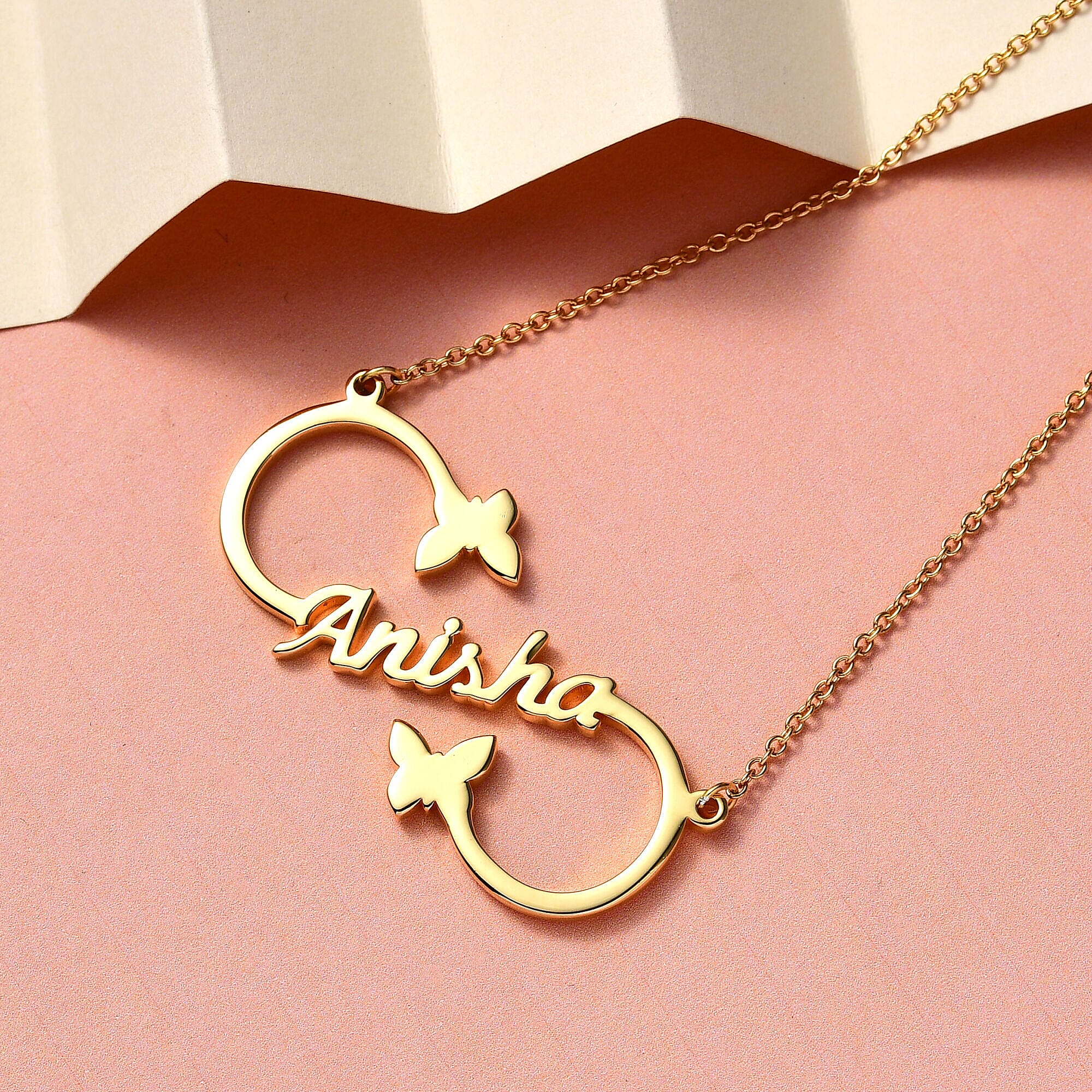 Personalised Infinity Heart Name Necklace in Silver, Size 18-2 Inch, Font - Freehand