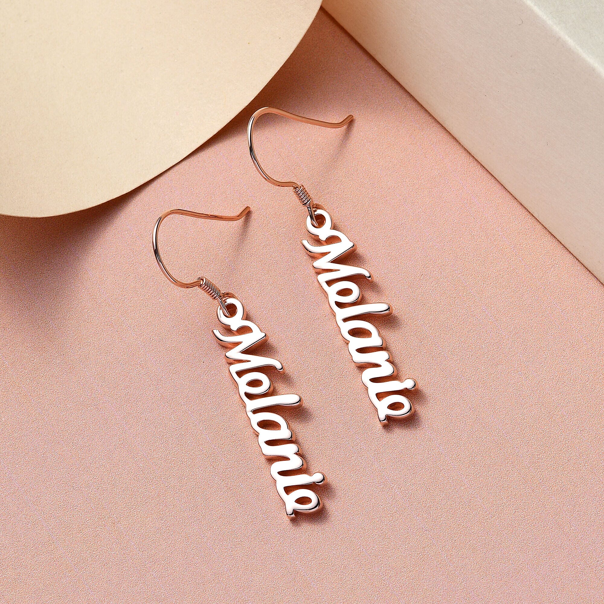 Personalised Name Earrings in Silver, Font - Freehand